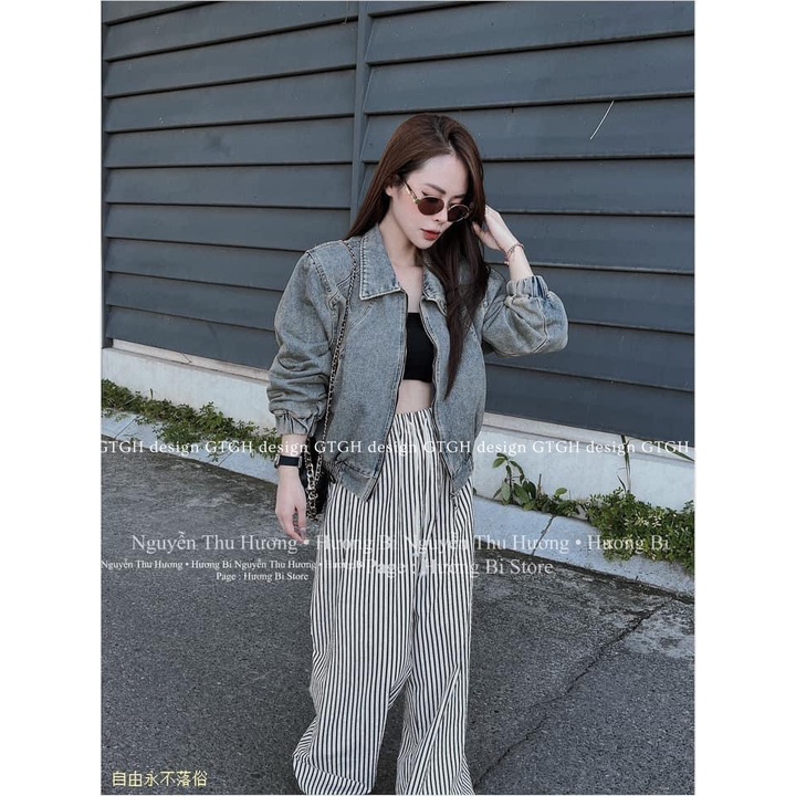 Siuu phẩm áo khoác jean dáng bomber so hott hàng QC