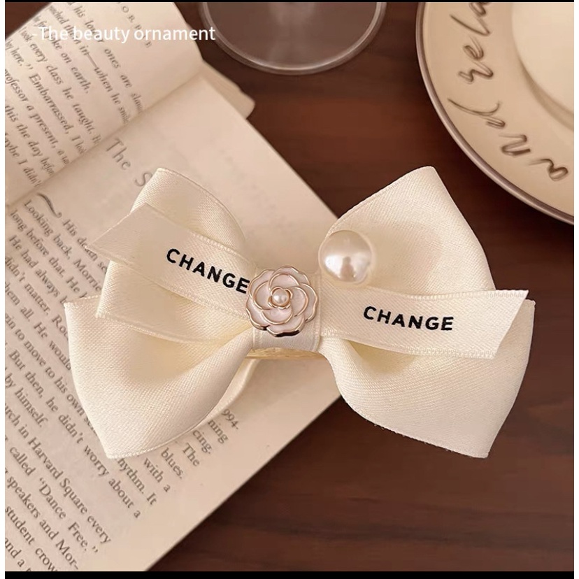 Kẹp Tóc Hình Nơ Đính Ngọc Trai Nhân Tạo Thời Trang 2023