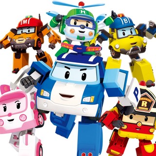  P P POLI Đồ chơi biến hình xe cảnh sát Robot biến hình Roy Xe cứu hỏa Amba Xe cứu thương POLI Đội cứu hộ Đồ chơi trẻ em Quà tặng 