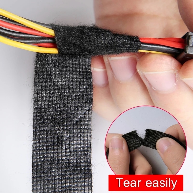 Băng Keo Vải Nỉ Cách Nhiệt Màu Đen 15m Chống Thấm Nước Thông Dụng Bảo Vệ Dây Điện Cho Xe Hơi