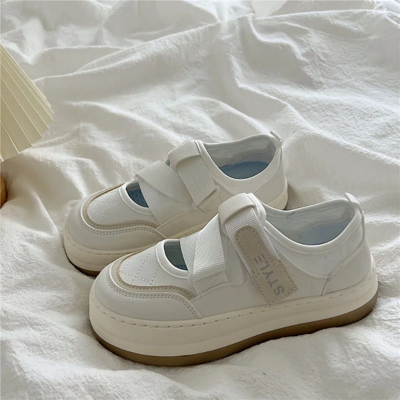 Giày Thể Thao niche Màu Trắng Đế Dày Phong Cách Hàn Quốc Thời Trang Mùa Hè 2023 Hàng Mới Chính Hãng