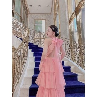 Đầm dự tiệc  tầng nơ cổ DG4583