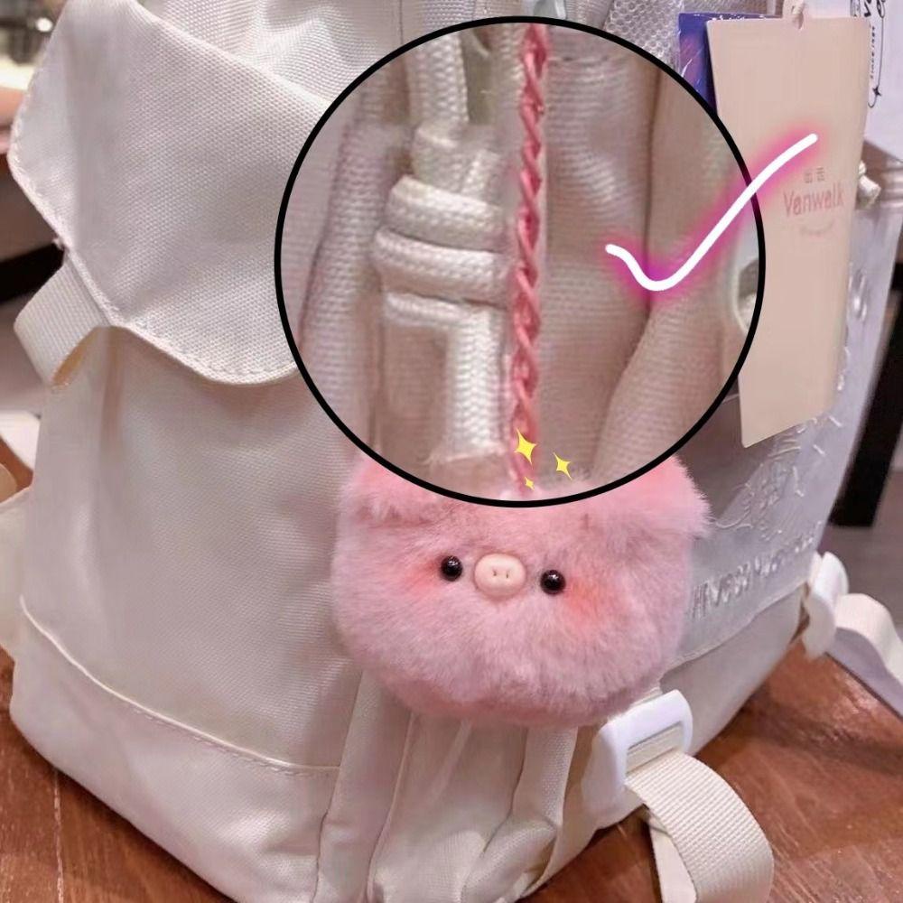 Shanlin Móc Khóa Hình Đầu Heo Nhồi Bông Mềm Mại Đáng Yêu