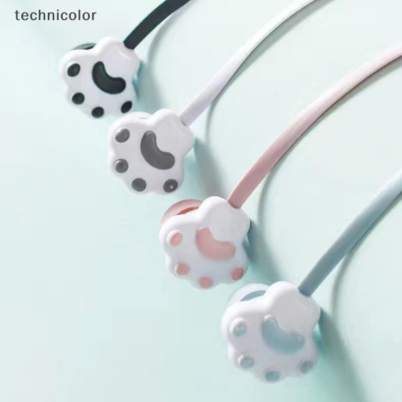 Hàng Đang Giảm Giá Tai Nghe Nhét Tai Có Dây 3.5mm Hình Dấu Chân Mèo Dễ Thương Có mic Cho samsung xiaomi shop