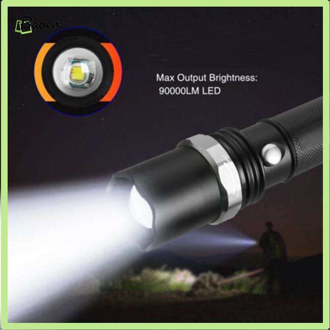 Đèn Pin Siêu Sáng 90000Lm 3 Chế Độ Chính Hãng 100% Sử Dụng Ngoài Trời