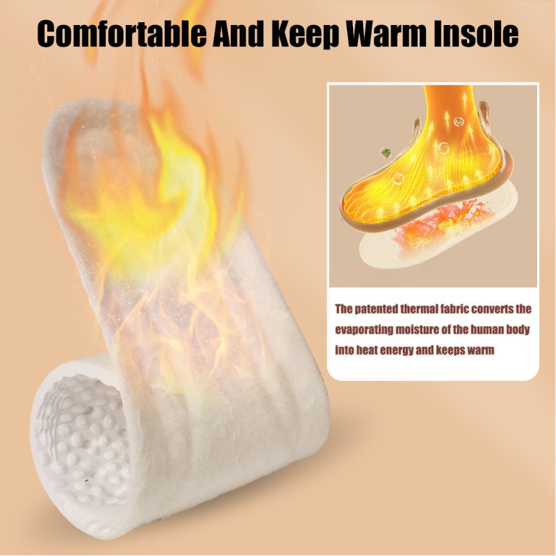 Miếng Lót Giày Vải Len Lông Cừu Dày Dặn Giữ Ấm Mùa Đông Cho Nam Nữ