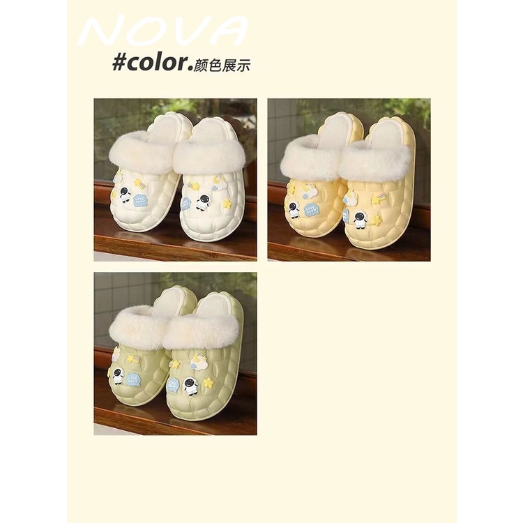 NOVA  dép lông dép bông Đế Dày dép quai hậu đế cao 2023 hot trend Đường may tỉ mỉ Phong cách Màu sắc đa dạng Bảnh bao FMR23A0OH4 42Z231019