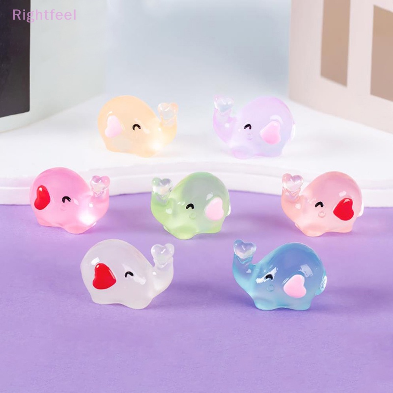 Bộ 5 Tượng Voi Con Dạ Quang mini Bằng Nhựa resin Cho Trang Trí Tiểu Cảnh