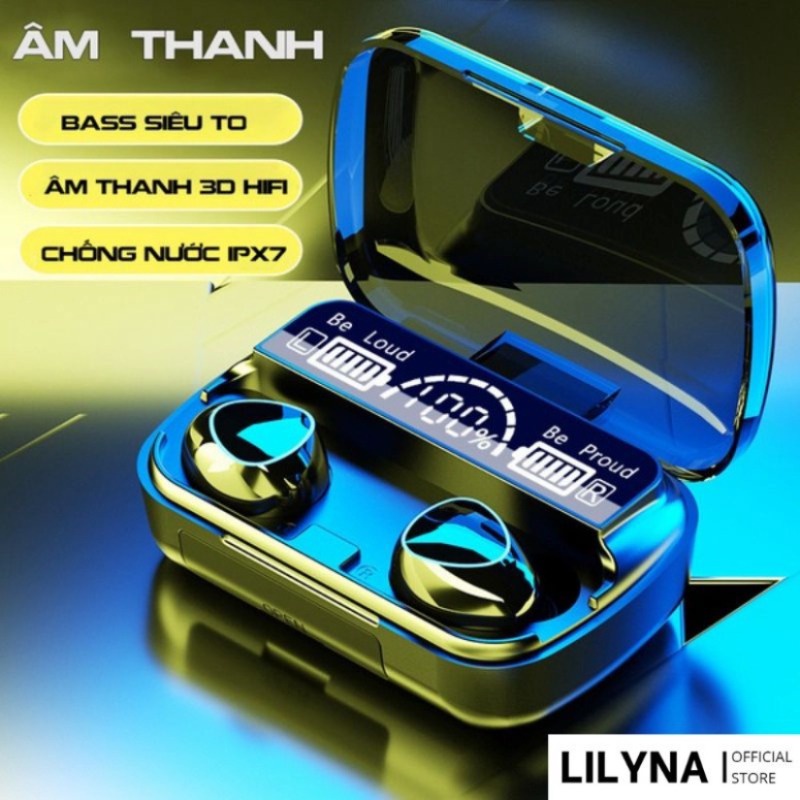 Tai Nghe bluetooth Phiên Bản Nâng Cấp Pin Nút Cảm Ứng Màn Hình led Chống Thấm Nước Chuyên Nghiệp