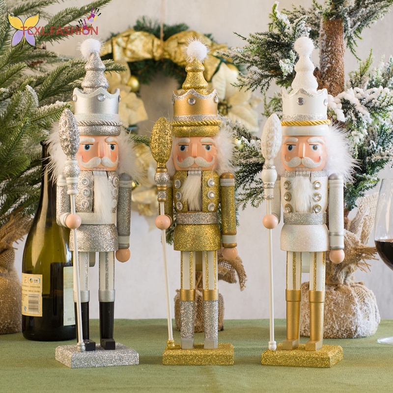 King nutcracker Con Rối Bằng Gỗ Phong Cách Châu Âu Trang Trí Nhà Cửa Dịp Giáng Sinh