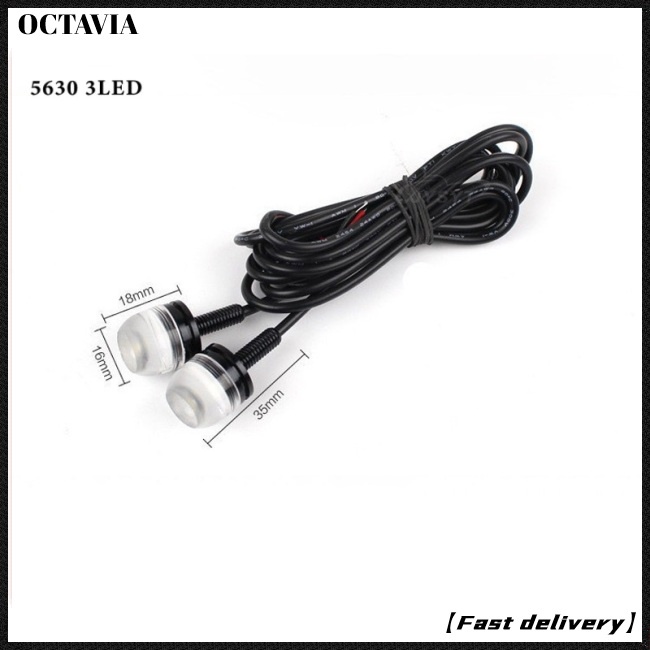 At Đèn led Mắt Đại Bàng 18mm 12v Ánh Sáng Đen Chống Thấm Nước Gắn Biển Số Xe Hơi