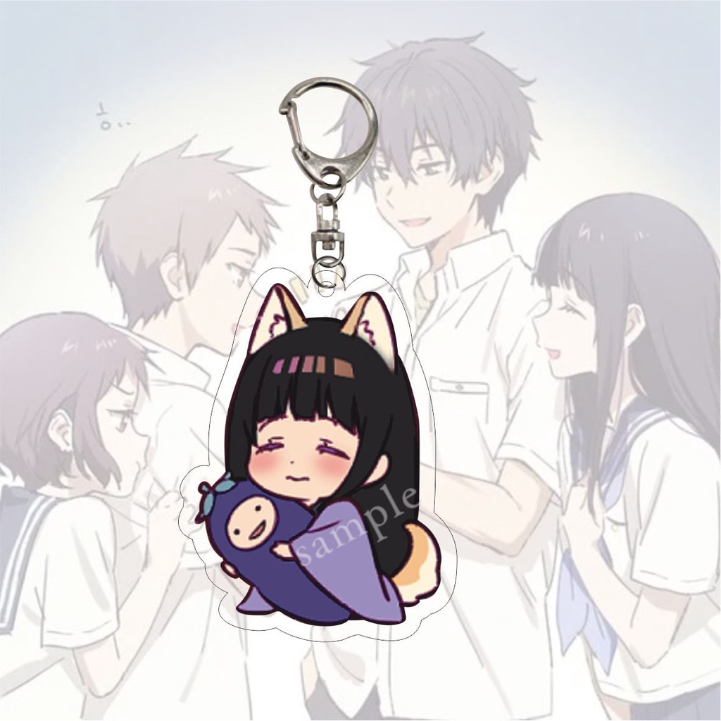 Mặt dây chuyền hai mặt acrylic ngoại vi hoạt hình Hyouka Chitanda Airu Móc khóa cô gái địa ngục Enma Ai