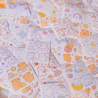 Hình dán sticker gấu siêu siêu cute vẽ nhiều hình khác nhau trang trí sổ tay, máy tính,góc học tập - Ipermercato