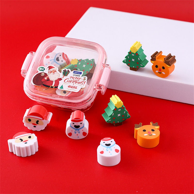 Santa Claus Cao Su Tẩy Sửa Đổi Phong Cách Hoạt Hình Văn Hóa Sinh Viên Học Tập Văn Phòng Phẩm Cao Su Đàn Hồi Bền Cọ Xát | Cici01