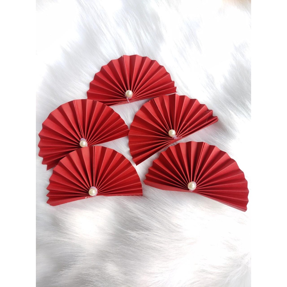 Quạt giấy trang trí tháp bánh, tháp oản , tháp nước ngày Tết _ Như Trang Plaza