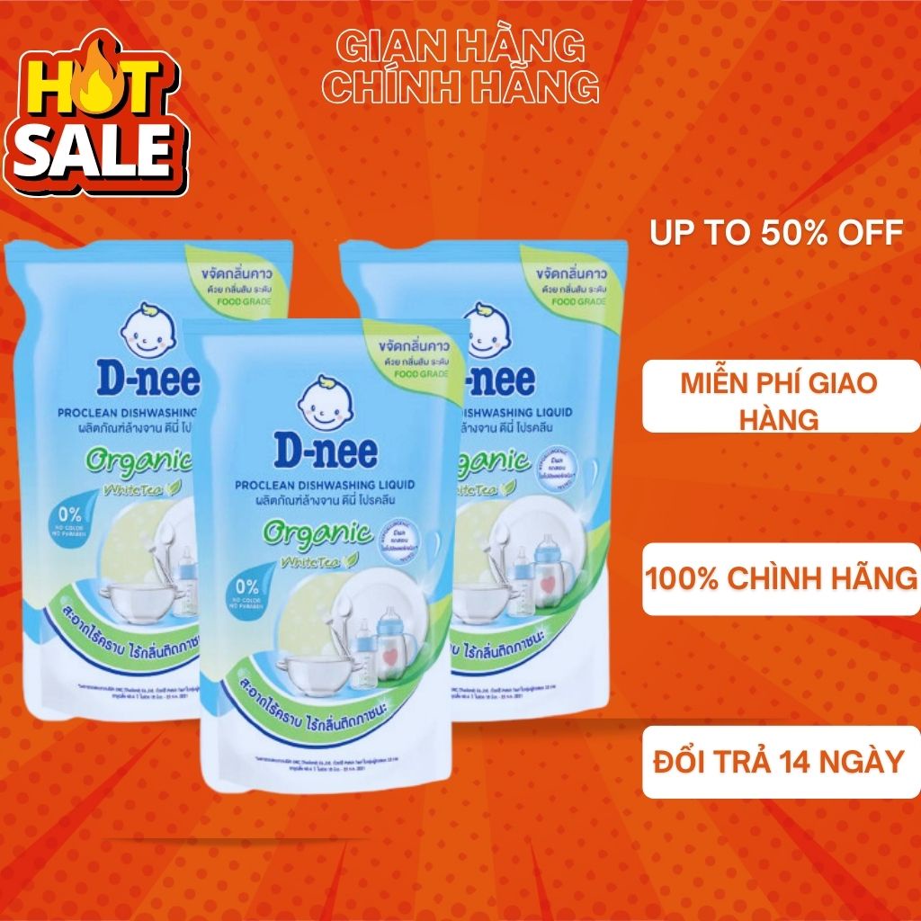 ComBo 3 Túi Nước rửa/xúc bình sữa Dnee Organic Túi 500ml.. .. !