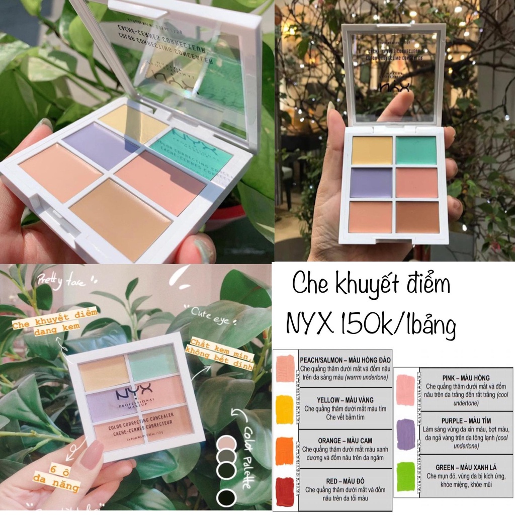 CHE KHUYẾT ĐIỂM 6 Ô NYX Color Correcting Concealer Palette Chính Hãng