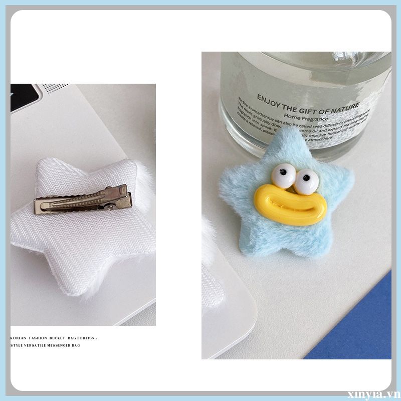 🌺🌺Kẹp Tóc Hình Ngôi Sao Miệng To Bằng Lông Nhung Dễ Thương Xinh Xắn y2k