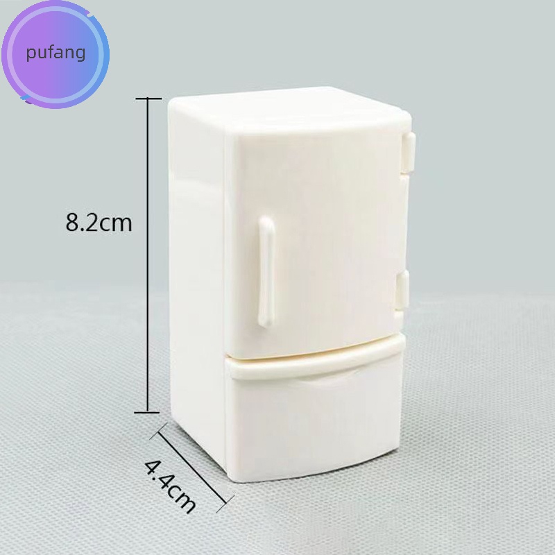 Pufang Tủ Lạnh Đồ Chơi mini Màu Trắng Tỉ Lệ 1 / 12 Trang Trí Nhà Búp Bê vn