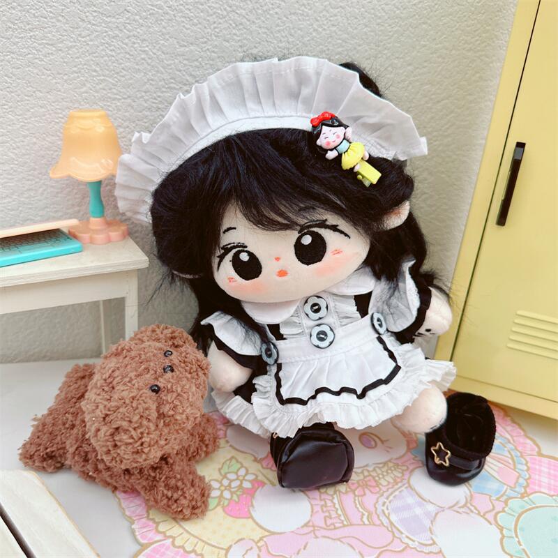 Búp Bê Mặc Váy Hầu Gái Nút Áo Điện Từ 20cm Dễ Thương