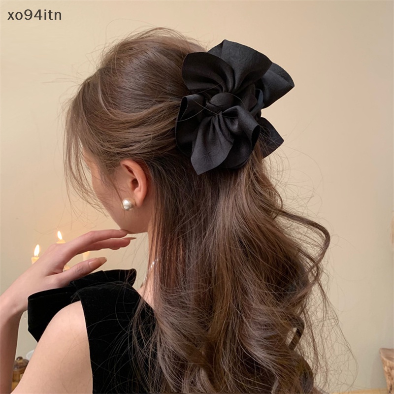 Kẹp Tóc Nơ Màu Đen Kiểu Pháp Ngọt Ngào Cho Nữ