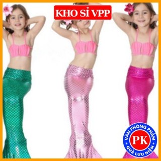 đồ bơi trẻ em, quần áo tắm nàng tiên cá và chân vịt bơi cho bé gái màu hồng E89