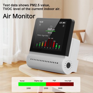 Jms16 Máy theo dõi chất lượng không khí Pm2.5 HCHO TVOC Co2 Nhiệt độ Độ ẩm Màn hình cảm ứng điện dung đa chức năng Máy dò khí