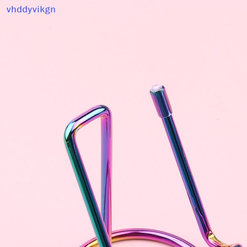 Giá Đỡ Điện Thoại / Thẻ vhdd Bằng Kim Loại Màu Vàng Kim Dễ Thương Dùng Trang Trí Bàn Làm Việc