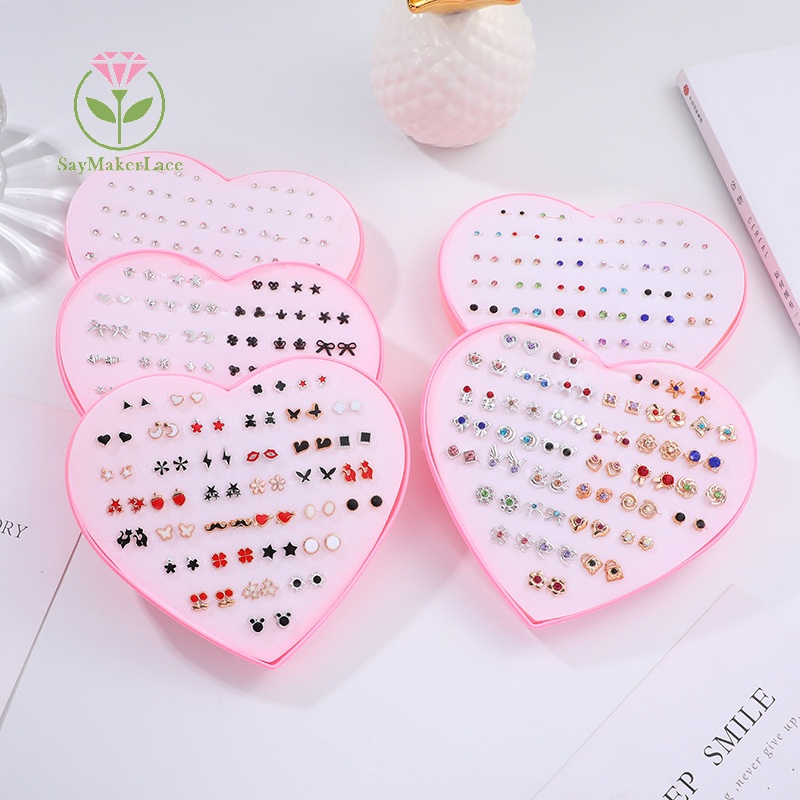 1 Bộ Bông Tai Đinh Tán Bằng Nhựa Nhiều Màu Dễ Thương Cho Nữ