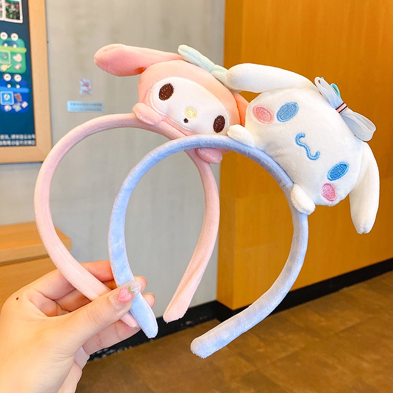 SANRIO Dễ Thương Băng Đô Cài Tóc Rửa Mặt / Trang Điểm Hình Chú Chó Hoạt Họa Ba Chiều Thời Trang Cho Nữ