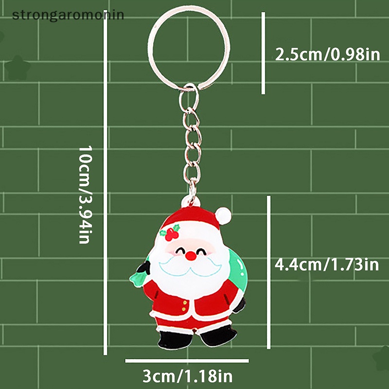 St Móc Chìa Khóa Bằng acrylic Hình Ông Già Noel Hoạt Hình Dễ Thương Làm Quà Tặng Giáng Sinh Cho Bạn Gái / Túi Xách