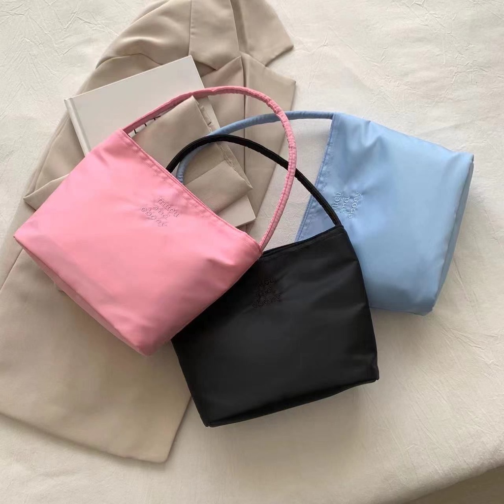 Túi Đeo Vai nylon Đàn Hồi Cao Chống Thấm Nước Thêu Họa Tiết Thời Trang Hàn Quốc mucu & Muny Cho Nữ