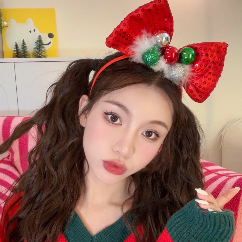 2023 Kids Headband Halloween Cosplay Hair Cartoon Elk Snowflake Bow Hairband Birthday Party Headwear Christmas Gift Accessories 0AZT