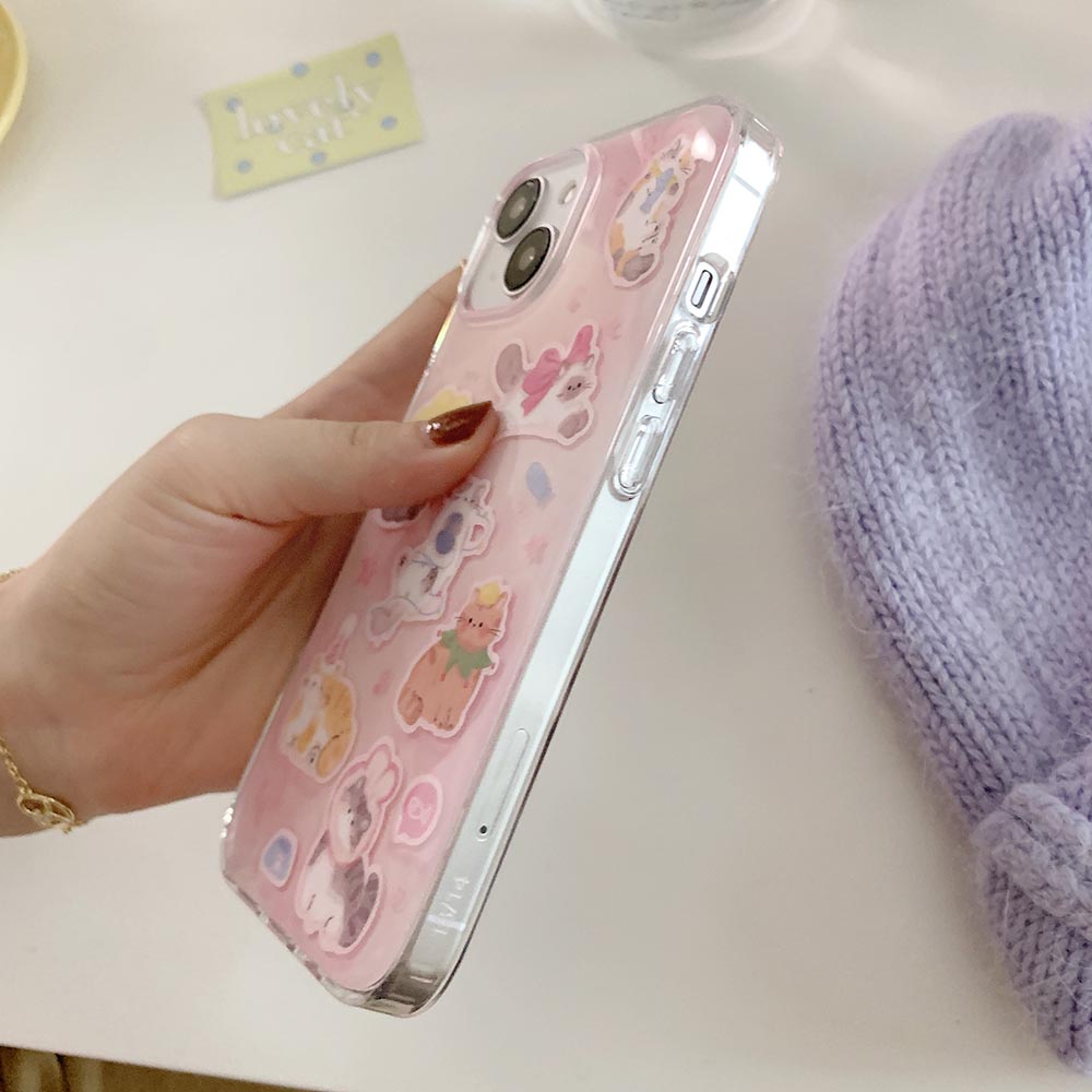 Vỏ Bao Da Điện Thoại Cứng Hình Mèo Cho iphone 12 12pro 12promax 13 13pro 13promax 14 14pro 14promax 15 15pro 15promax Ốp