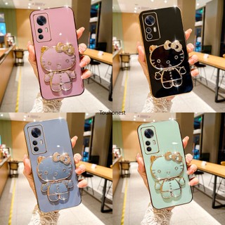 Ốp Điện Thoại For Xiaomi 12 Lite Case Xiaomi 12 Pro Case Xiaomi 14 Pro Ốp Lưng Xiaomi 13 Lite Case Xiaomi 13 Ultra Cassing Xiaomi Poco X3 NFC Case Xiaomi Poco M3 Case Cute Anime Cartoon Vanity Mirror Hello Kitty Holder Phone Cover Case With Metal Sheet TK