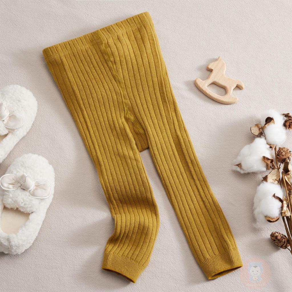 Laa6-kids Kẹo Màu Có Gân Đan Móc Quần Tất