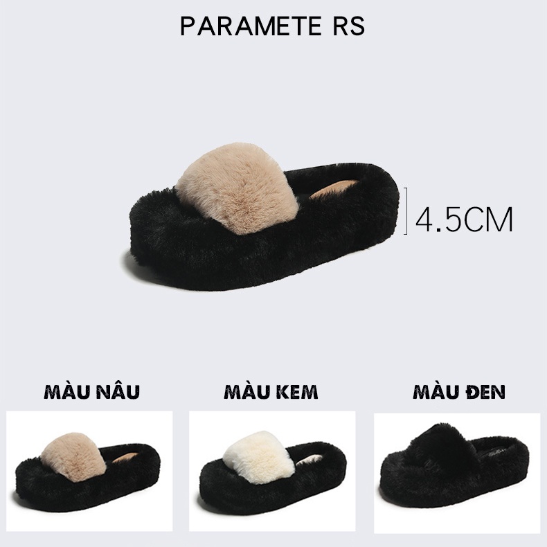 Dép cotton 4cm Màu Đen / Nâu Thời Trang Dành Cho Nữ