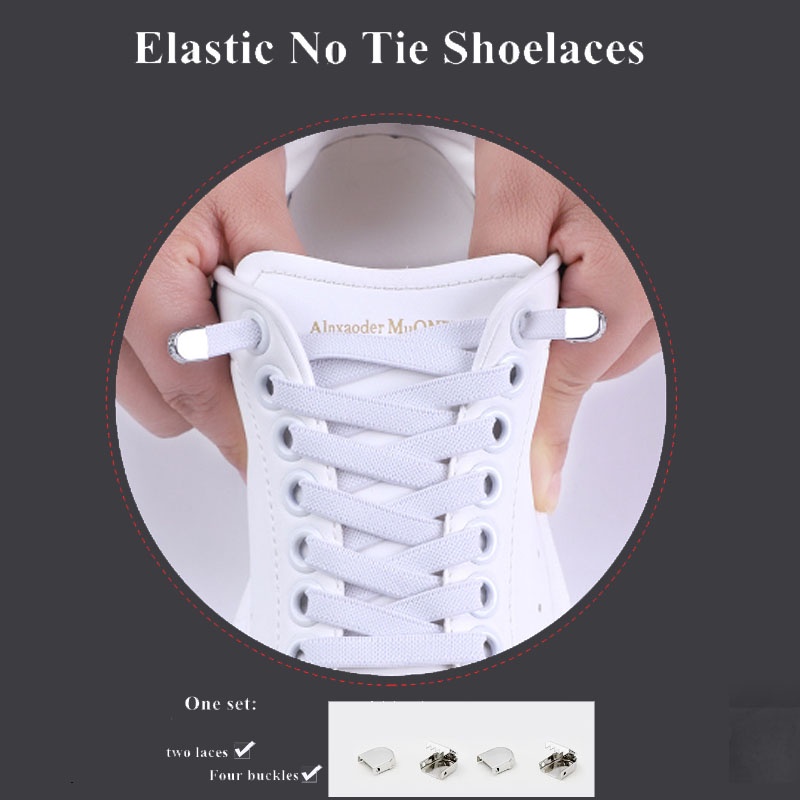 KAYFIA - Một cặp dây giày sneaker 8mm và 4 đầu khoá kim loại phù hợp với mọi lứa tuổi