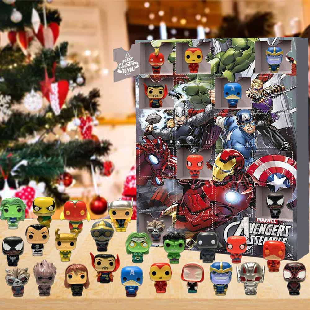 24pcs/set Marvel Blind Box Christmas Gifts Kids Avengers Figure Toys Christmas Advent Calendar Countdown Children Christmas Gifts