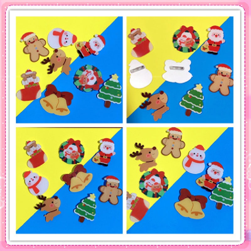 Huy Hiệu Cài Áo Hình Ông Già Noel Hoạt Hình Đáng Yêu