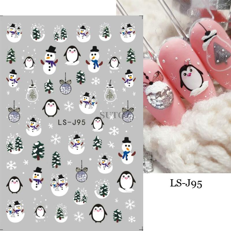 Đề Can Dán Móng Tay Họa Tiết Hoạt Hình Ông Già Noel / Chuông Giáng Sinh 2023 Cho Bé