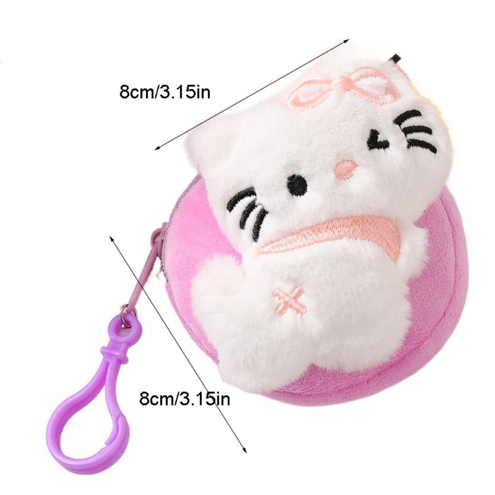 Ví Nhỏ Đựng Tiền Xu Đa Năng Hình Gấu Dâu Tây Kèm Móc Khóa Nhồi Bông Dễ Thương Cho Nữ Elm1