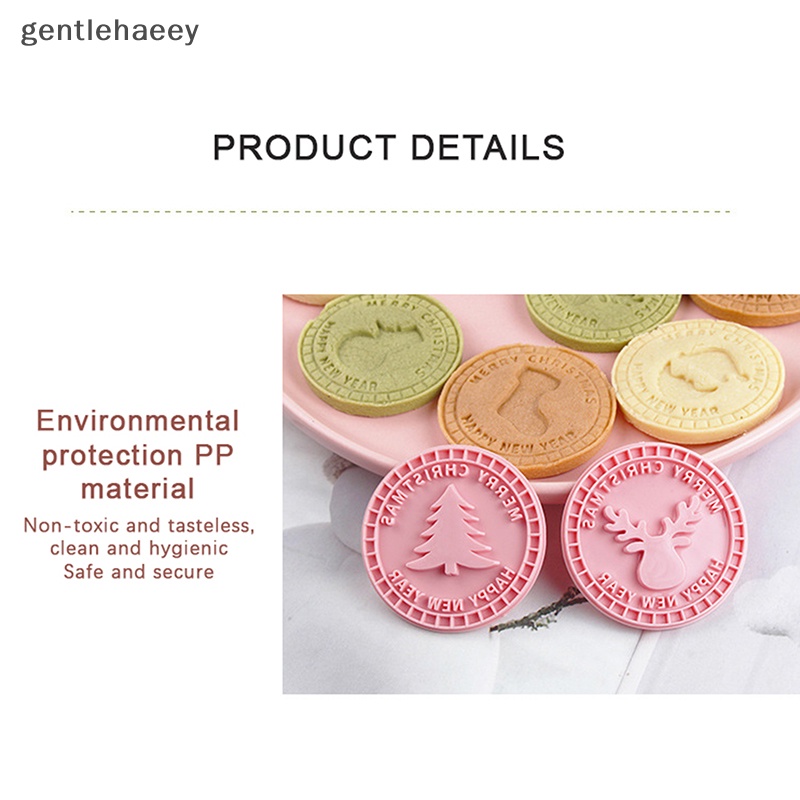 Bộ 9 Khuôn Cắt Bánh Quy Hình Tròn In Nổi Họa Tiết Giáng Sinh diy