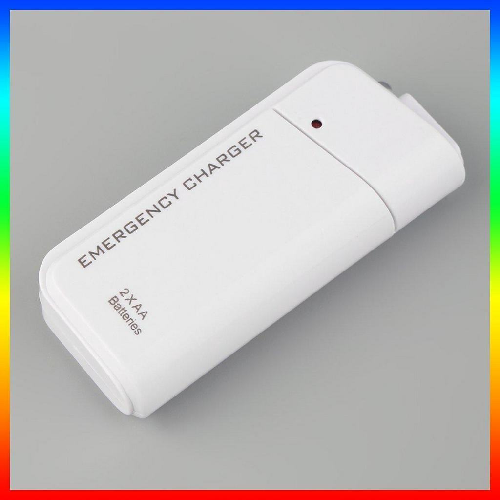 Bộ Sạc Pin Khẩn Cấp 2 aa usb Thông Dụng Cho Điện Thoại Di Động mp3 mp4 Màu Trắng Đen