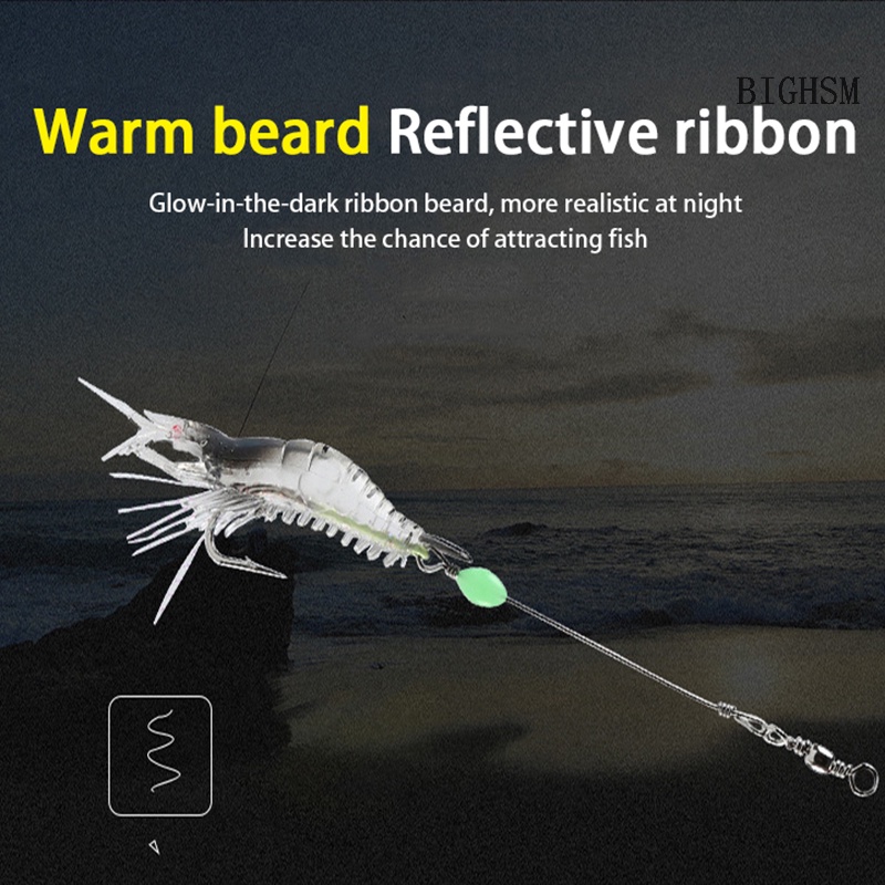 Bighsm Mồi Câu Cá Giả Hình Tôm Mềm Có Móc