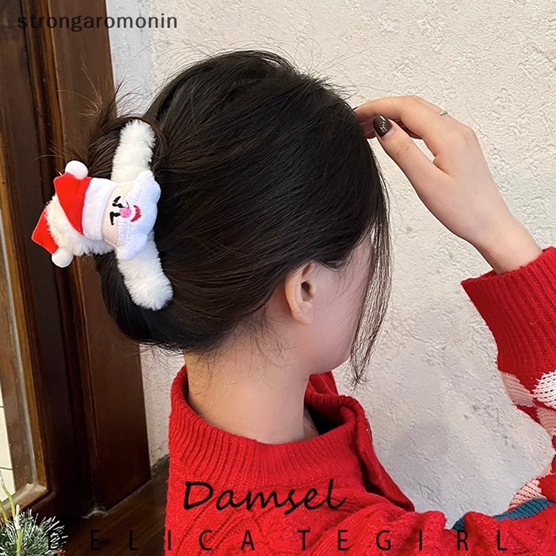 Kẹp Tóc Hình Ông Già Noel / Cá Mập Bằng Lông Nhung Dễ Thương Xinh Xắn Cho Nữ