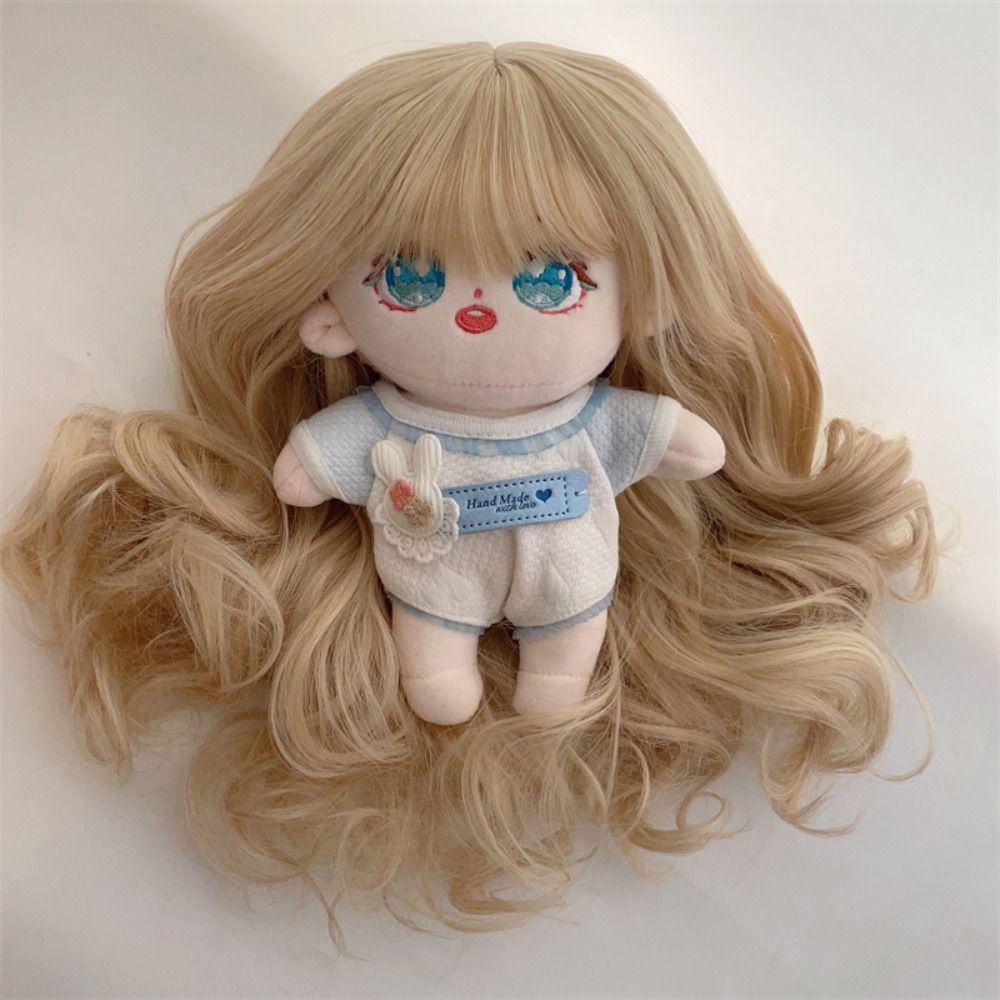 Bộ Tóc Giả Xoăn Dài 20cm Bằng Vải cotton Dành Cho Búp Bê