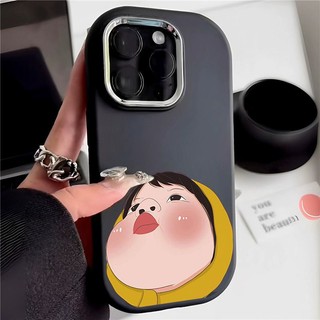 Ốp Điện Thoại Viền Kim Loại Chống Rơi Hình Cô Gái Má Hồng Cho iphone 7 7plus 8 8plus xs xr 11 12 13 14 15pro plus promax