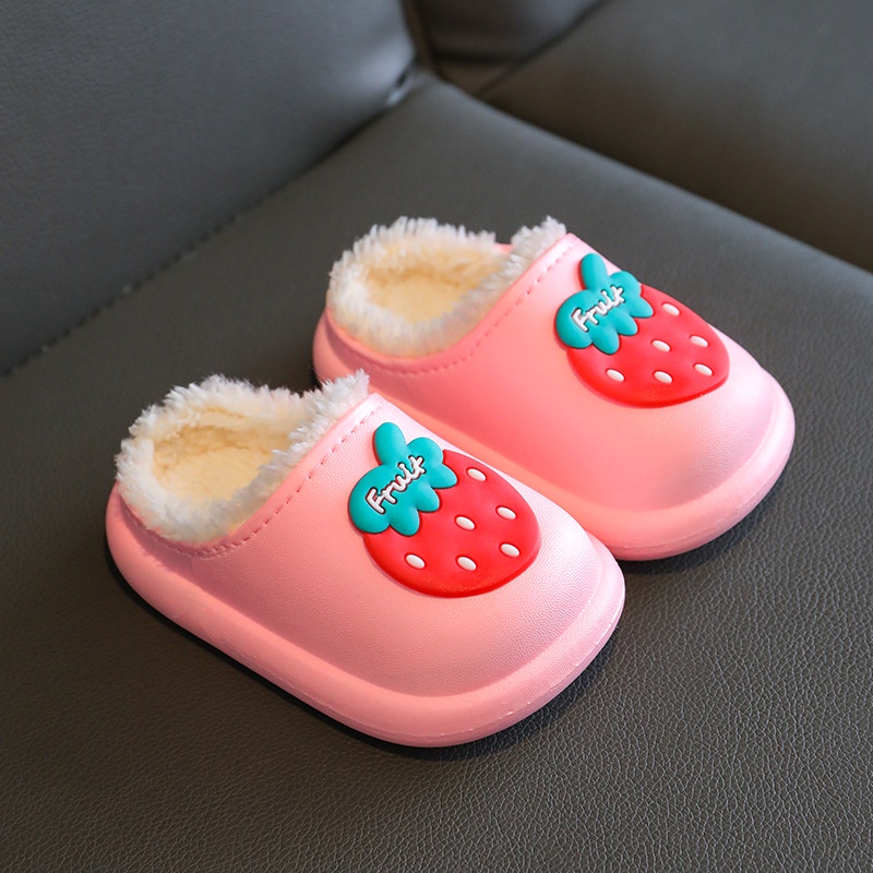 Dép Bông Đi Trong Nhà Đế Dày Chống Trượt Họa Tiết Hoạt Hình Thời Trang Thu Đông Cho Bé