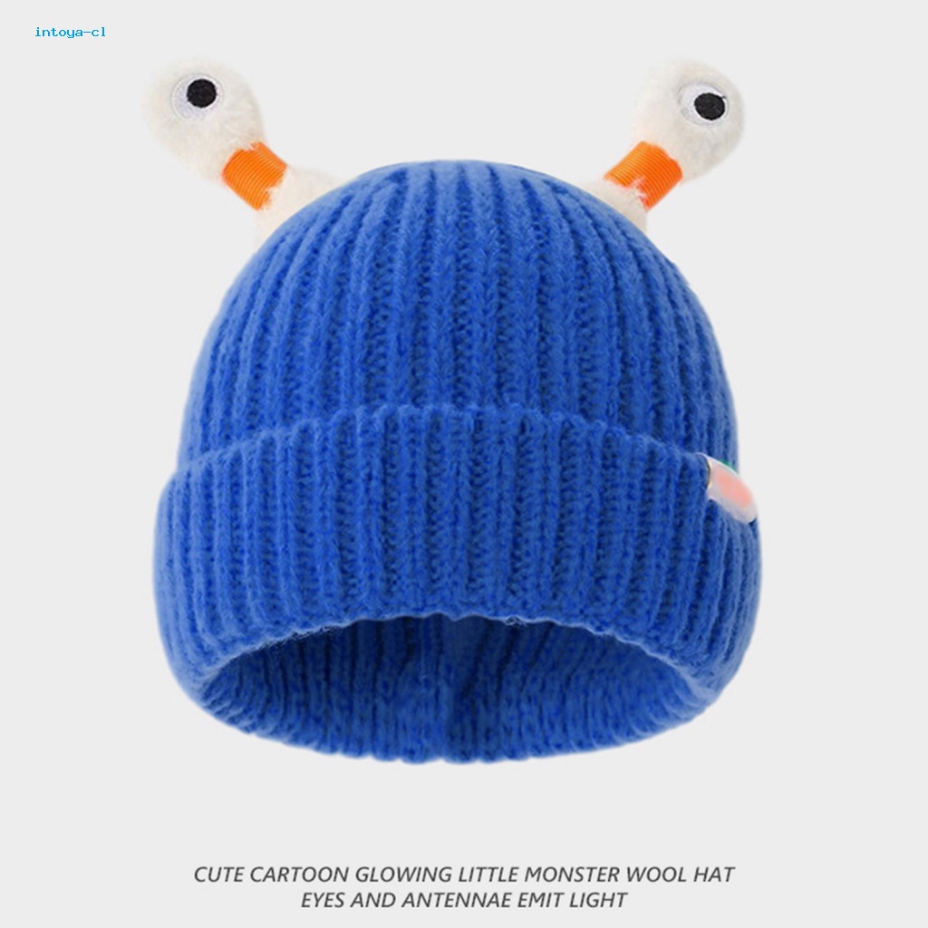 Intoya Mũ Len beanie Dệt Kim Có Đèn led Phát Sáng Kiểu Hoạt Hình Vui Nhộn Chống Mài Mòn Giữ Ấm Mùa Đông Nam Á Á Ánh Sáng Yêu Thích Của Người Mua Sắm